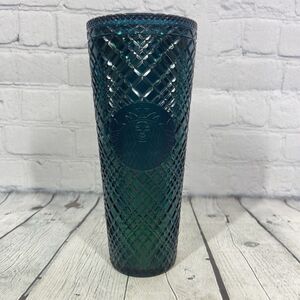 Starbucks Tumbler Jeweled Bling 2022 Holiday Cold Iridescent 24oz Green Venti